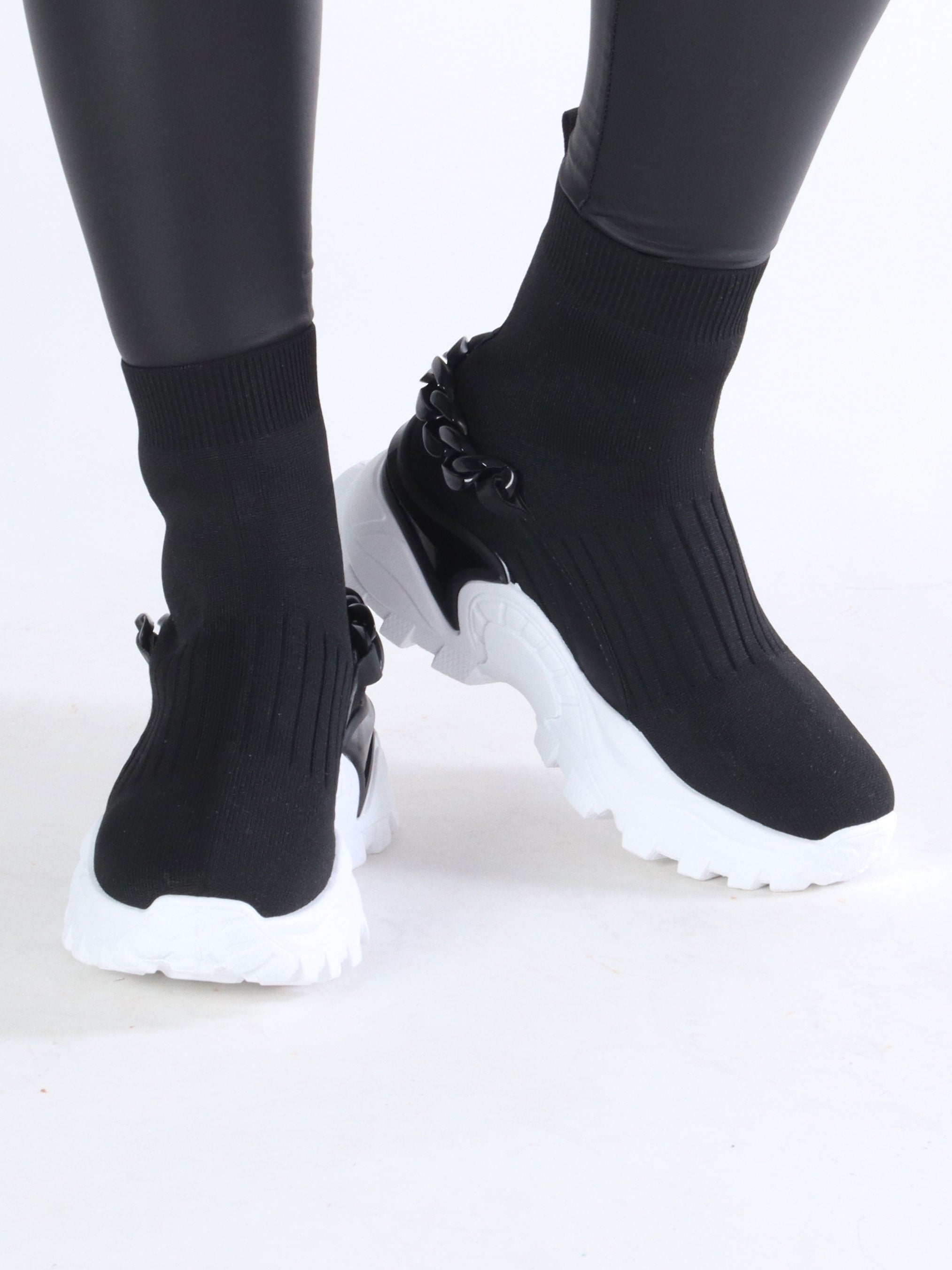 Frederikke - Sock sneakers med kedja